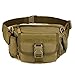 Multi functional Waist Pack, WOTOW Military Single Shoulder Hip Belt Bag Fanny Packs Water Resistant Waist Bag Pouch Hiking Climbing Outdoor Bumbag with Water Bottle Pocket Holder (Brown)