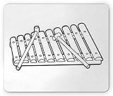Lunarable Music Mouse Pad, Simple Lines Cartoon