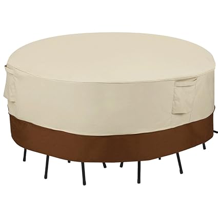 SONGMICS Outdoor Round Patio Table and Chairs Cover 70, Waterproof, Windproof UGTC72M