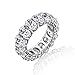 Diamonbliss Platinum Clad Cubic Zirconia 100-Facet Oval Eternity Band Ring