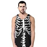 Delcoce Men's 3D Digital Print Vest Sleeveless Causal Stretch T Shirts Tops