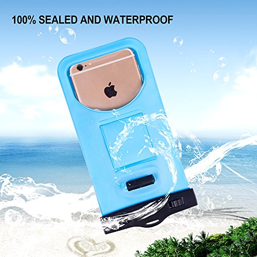 Wifzu Waterproof Phone Case Dry Bag Holder PVC IPX8 Certificated Feet Waterproof Snowproof Dustproof No Leaking for 6 Inch Universal Smartphone Cell Phone 3 Pack with Jack - Thumbnail 3