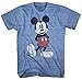 Disney Men's Full Size Mickey Mouse Distressed Look T-Shirt, Royal Snow Heather, Medium
