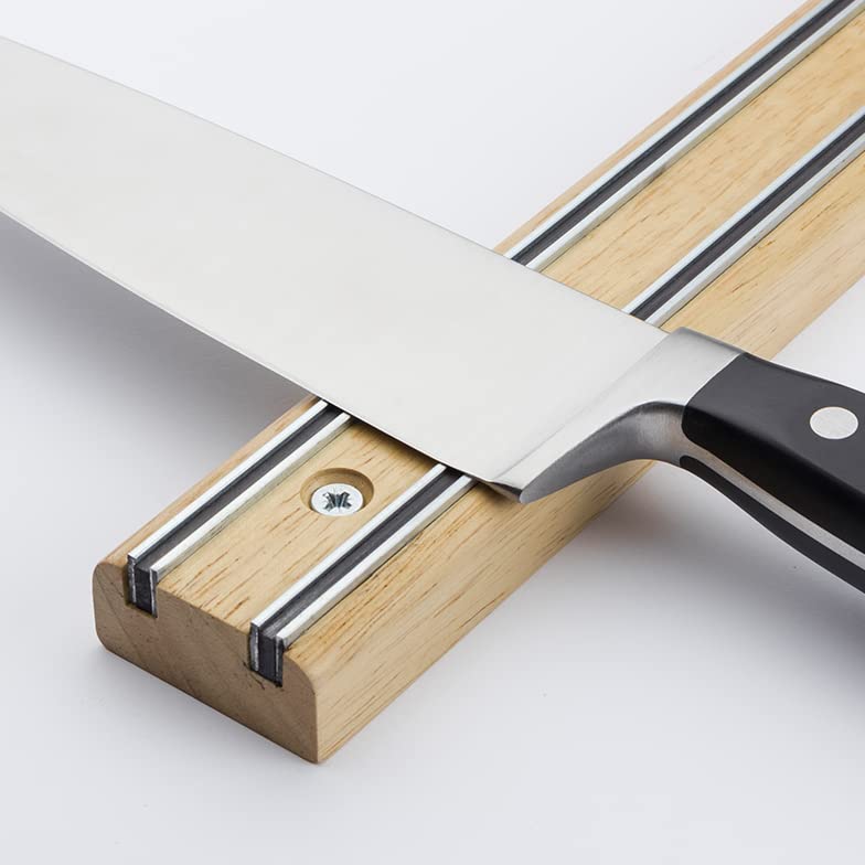 Bisigrip Rubberwood Magnetic Knife Rack (450mm)