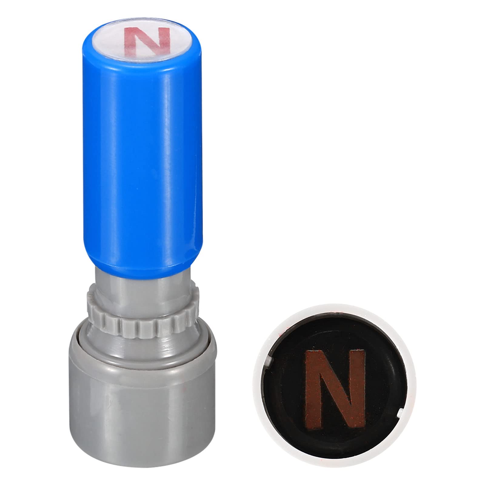 PATIKIL Letter Stamps Self Inking, Character N 7mm Alphabet Teacher Stamp Initial Stamp Mini Ink Stamp for Class Notebook Scrapbooking DIY Craft, Blue Shell