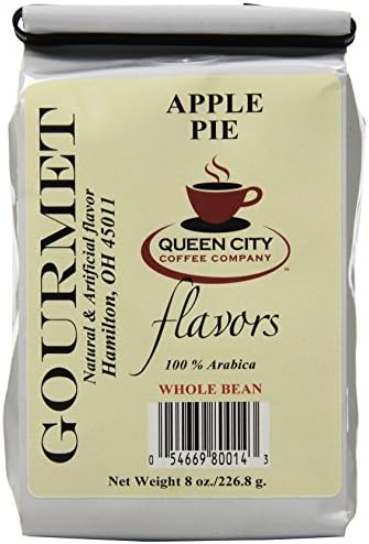 Queen City Apple Pie Flavored Whole Bean Coffee, 8-Ounce Bags (Pack of 3)
