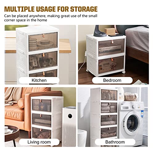 23Qt Plastic Storage Bins Organizer 3 Tier, Stackable Bins for Storage