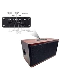 Altavoz Bluetooth de madera: Retro inalámbrico sistema de sonido estéreo portátil Super Bass Batería recargable Radio FM HD Calidad de audio reproductor de mp3 3.5 mm Audio Jack Tarjeta microSD TF Bluetooth 4.0 Home Office