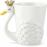 FoldTier 16 oz Funny Office Coffee Mug Mom Day Gift for Women Her Grandma Crown White Goose Ceramic Cute White Goose Mugs Gifts for Friend Wife Mom Large Breakfast Mug Friend