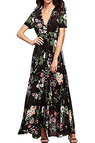 Sunm boutique women s button up split floral print flowy party ma…