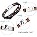 Zhenhui Handmade Vintage Mens Womens Leather Wrap Wrist Band Brown Black Bracelets with Stainless Steel Clasp Pack of 2 Pcs