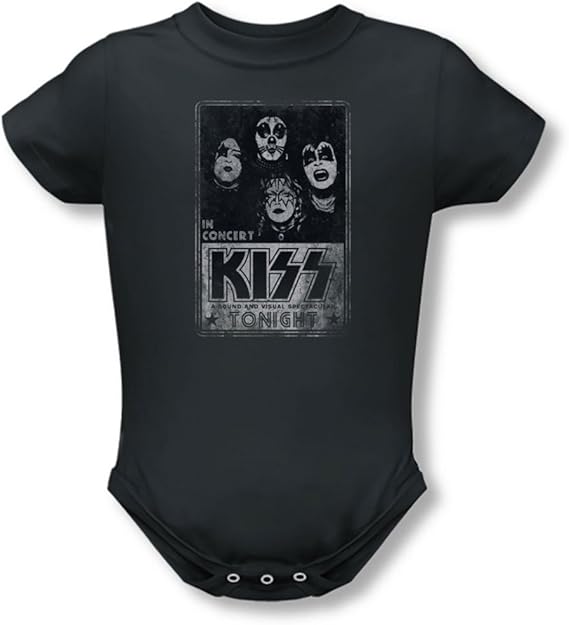Kiss Live Onesie, Size 24 Months, Color Charcoal Clothing