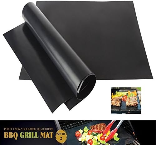 Grill Mat - Set of 2 16"x13" - 150% Thicker Than Yoshi, Miracle, Others - 100% Guaranteed, Perfect Grill Marks Every Time, Rapid Clean, FDA Approved
