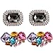 kilofly 2 Pairs Elegant Rhinestone Crystal Metal Shoe Clips Wedding Party Pack