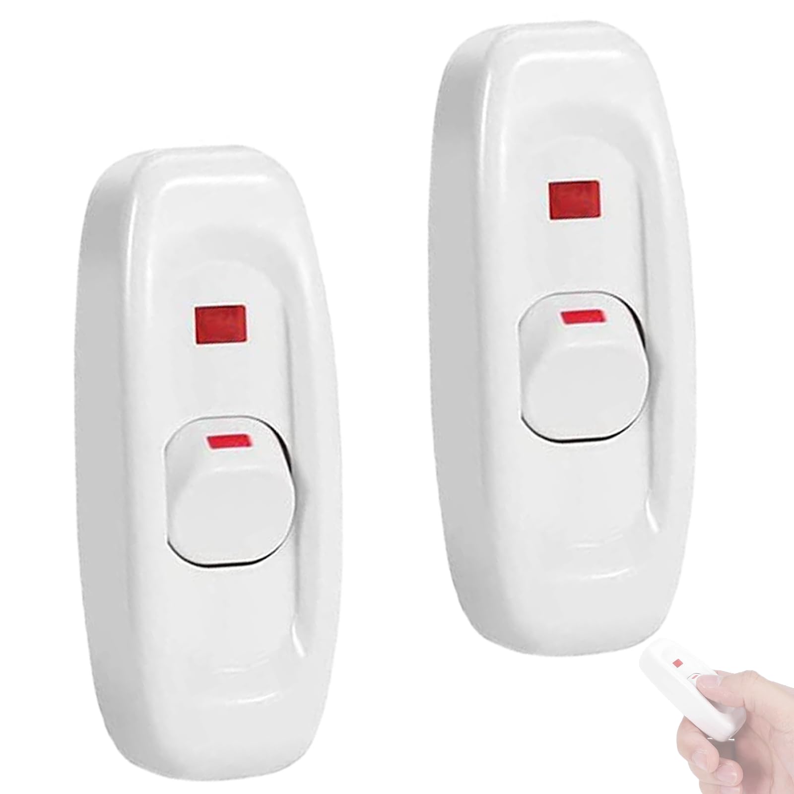 ieron 2 Pcs Inline Lamp Switch, 250V 10A Inline Cord Switch Rocker Feed Through Switch with LED Indicator Light On Off Light Switch for Table Desk Lamp (White)