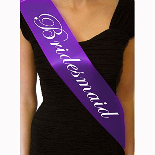 TXIN Purple Bachelorette Sash for Hen Party Bridal Shower-Bachelorette Sash, Wedding Party Favors Accessories Decorations (Bride to be) - Thumbnail 7