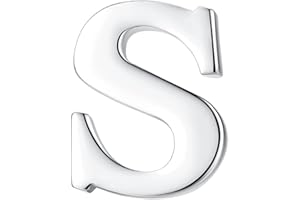 HONEY BEAR Initial Alphabet Letter Lapel Pins Collar Badge Brooches for Mens/Womens Shirt Dress Decoration Silver