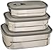 Stainless Steel Food Storage Containers, Metal Lunch Box with leak Proof Lid (Set of 3)