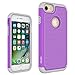 OEAGO iPhone 8 Case, iPhone 7 Case Cover [Drop Protection] [Shock Proof] Hybrid Dual Layer Rubber Plastic Impact Defender Rugged Slim Hard Case Cover Shell for Apple iPhone 8 / iPhone 7 - Violet