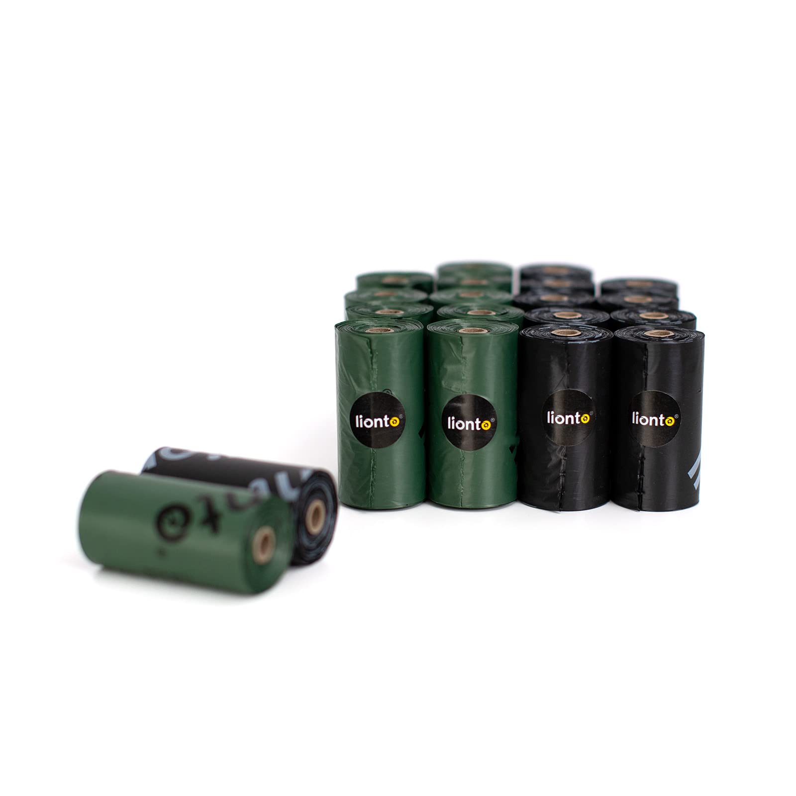 lionto Dog waste bags 300 bags (20 rolls) unscented and easy to tear off, leak-proof and extra thick waste bags for dogs & cats, refill rolls for common waste bag dispensers, black/green