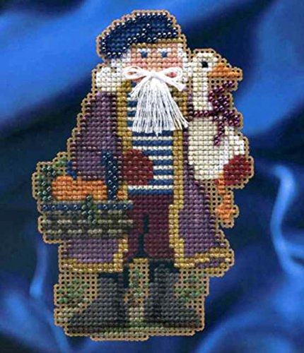 Joyeux Noel Santa Beaded Counted Cross Stitch Kit MH204302 Mill Hill 2014 Celebration Santas