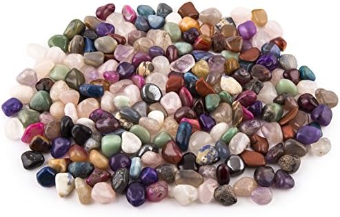 Crystal Allies Materials: 1lb Tumbled Natural & Dyed Assorted Stone Mix from Brazil - ~1/2"