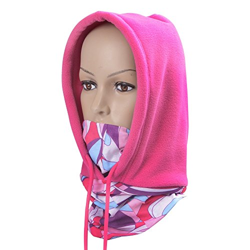 e-joy Fleece Windproof Ski Face Mask Balaclavas Hood Face Mask Neck Warmer Ski Hood Snowboard Mask Wind Protector – Pink