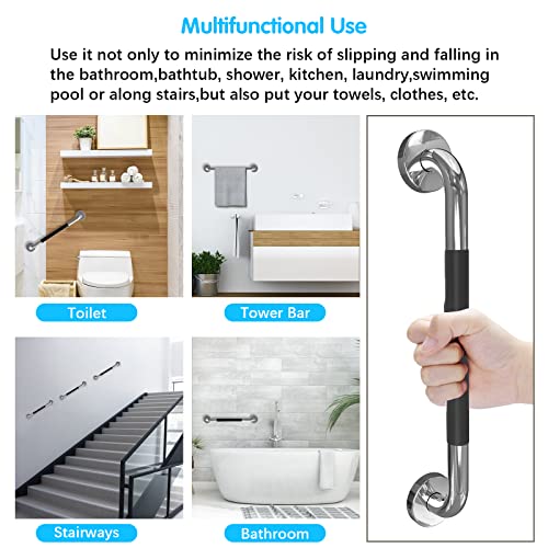 2-Pack Shower Grab Bars - 16 Inch Stainless Steel, Anti-Slip Knurled Grip, For Bathroom Safety - View #10