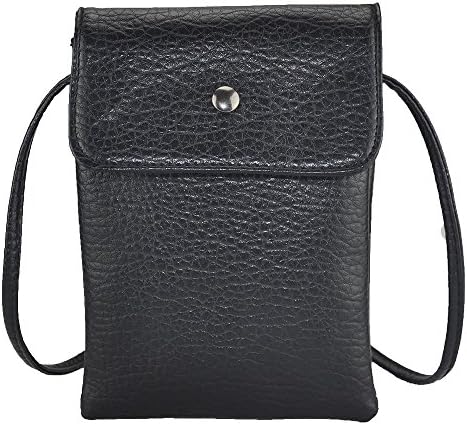Volcanic Rock Corss-body Cellphone Purse Shoulder Bag (257-Black)