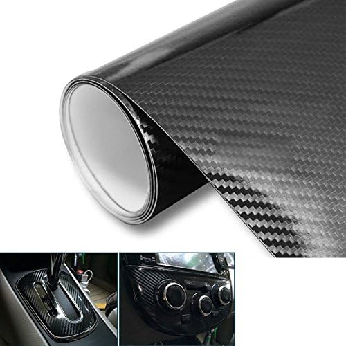 Buildent 20"x60" 5D Ultra Carbon Fiber Film Shiny Vinyl Wrap Sheet Decal Car Interior Part Decoration Fit for Golf GTI MK7