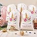 Whaline Party Favor Bags Supplies 12 Pack Small Reusable Canvas Goodie Drawstring Bags for Kid's Birthday Party Favors and Baby Shower Gifts (5 x 8 inches)