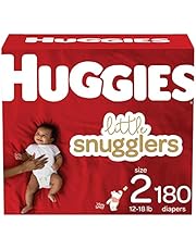 HUGGIES Diapers Size 2 - Huggies Little Snugglers Disposable Baby HUGGIES Diapers, 180ct, One Month Supply