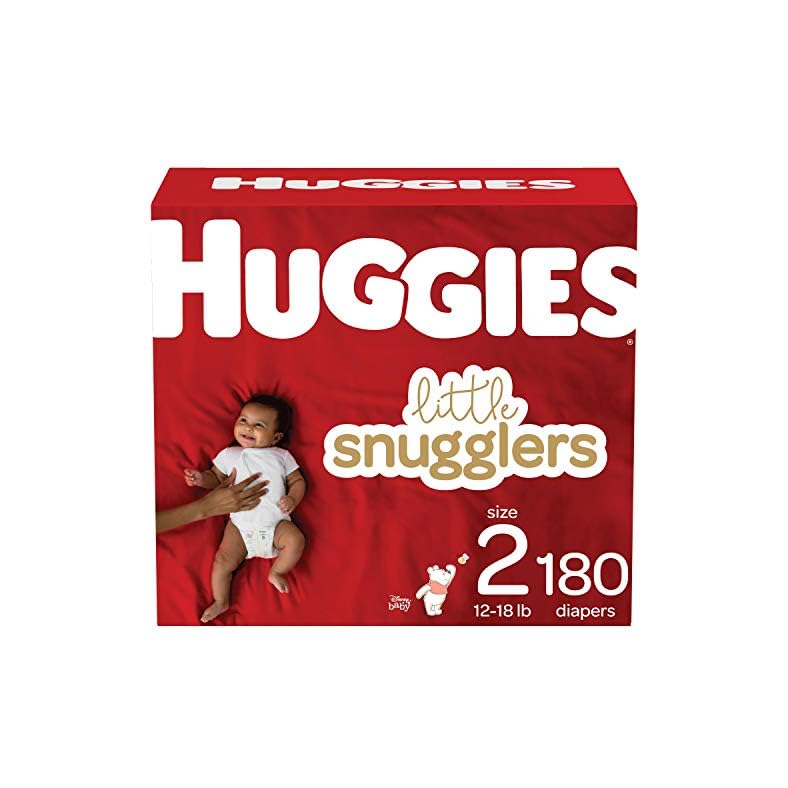 Baby Diapers Size 2 (12-18 lbs), 180ct, Huggies Little Snugglers