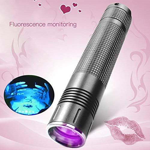 UV 365nm Flashlight with Adjustable Focus for Counterfeit Detection Document Verification LED Fluorescer Mask Money Detection