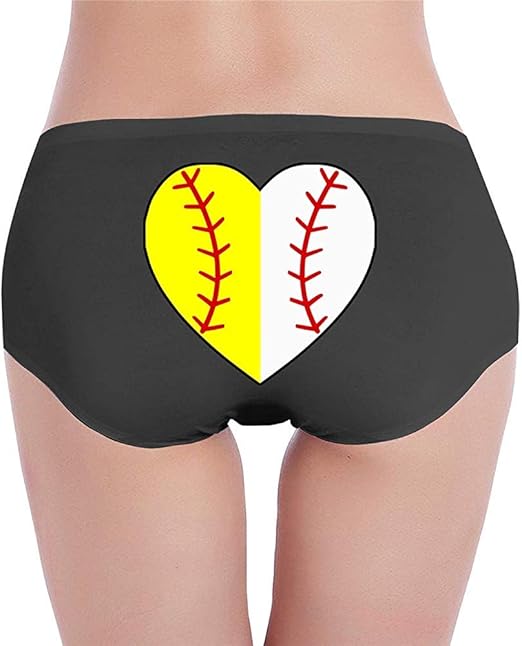 Adamitt Softball Baseball Heart Womens cottonLow Waist Underwear