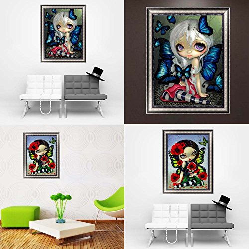 Chige DIY 5D Diamond Painting Kit, Cross Stitch Craft Kits Rhinestone Embroidery Wall Stickers Pasted Picture Drawing for Living Room Craft Home Wall Decor (Girl) - Thumbnail 4