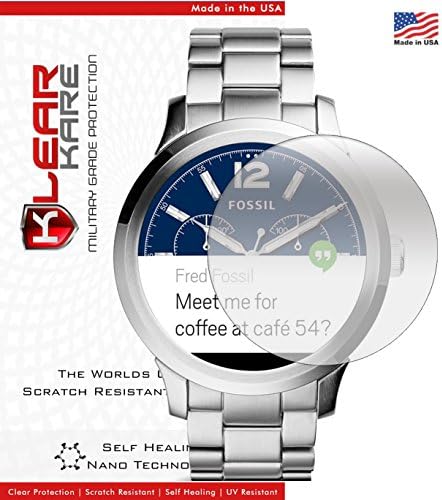 KlearKare Invisible Screen Shield Protector for Fossil Q Founder 2nd Generation | (HD) Clear | Bubble Free