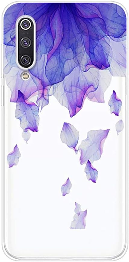 Felfy Compatible with Mi CC9e / A3 Phone Case Transparent Cristal Clear Soft Flexible Durable Premium Silicone TPU Bumper with Fashion Pattern Ultra Thin Shockproof Protective Back Cover Shell