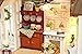 Flever Dollhouse Miniature DIY House Kit Creative Room with Furniture for Romantic Gift (Happy Time Plus Dust Proof Cover)