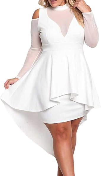 plus size white high low top