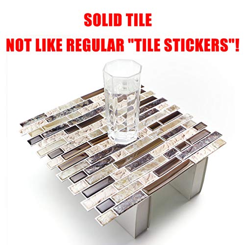 STICKGOO Anti-Mold Peel and Stick Wall Tile, Self-Adhesive Kitchen Backsplash in Sandstone (Pack of 5, Thicker Design)
