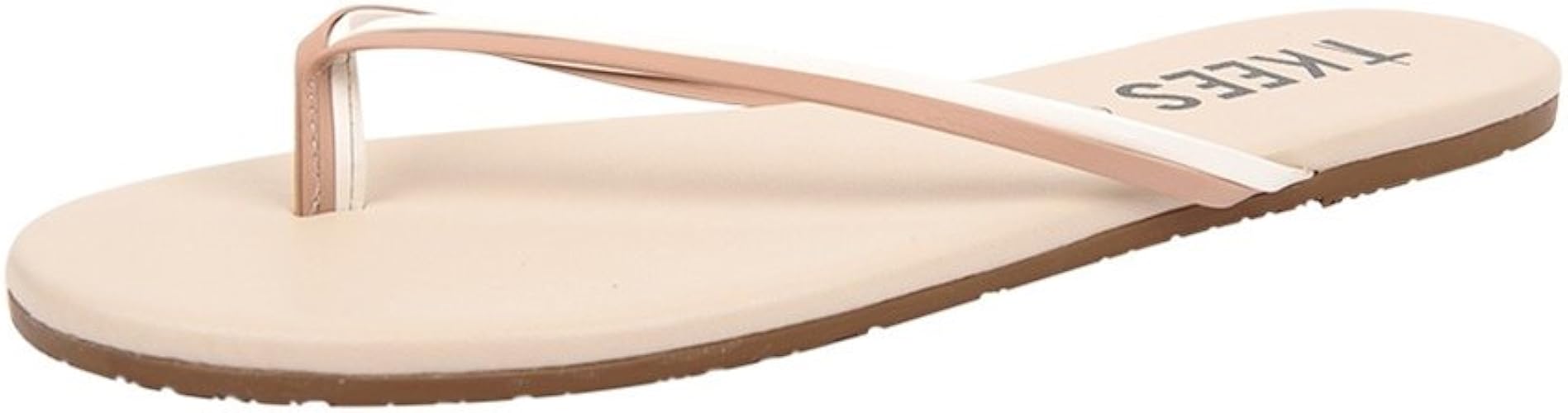 Amazon.com | TKEES Duos Bare White Womens Sandal Size 5 | Flip-Flops