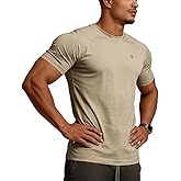 Casual Short Sleeve Crew Neck Classic Wicking Breathable Fitness Muscle Athletic T Shirts Mens