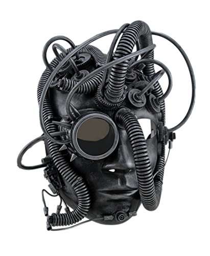 Man Droid Full Face Steampunk Cyborg Mask w/Goggle