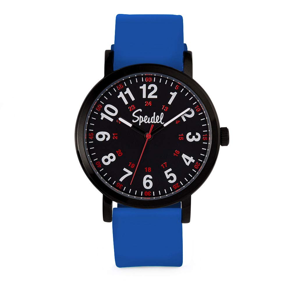 Speidel Original Scrub Watch™ for Nurse, Medical Professionals and Students – Various Medical Scrub Colors, Easy Read Dial, Military Time with Second Hand, Royal Blue w/Black Dial, Original Scrub