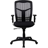 Lorell ErgoMesh Executive Swivel Chair, High-Back, Black