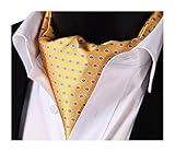 SetSense Men's Floral Jacquard Woven Self Cravat Tie Ascot One Size Yellow / Blue