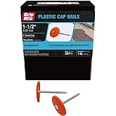 Grip-Rite Plastic Cap Nails - Secure Roofing Underlayments and Housewraps - Electro-Galvanized - 1-1/2" - 207 Count/1 Pack - 112PRCAP1