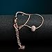 GEORGE · SMITH Austrian Crystals Iron Beads Rose Gold 2-Strand Rope Chain Bracelet for Women Girl 9.05