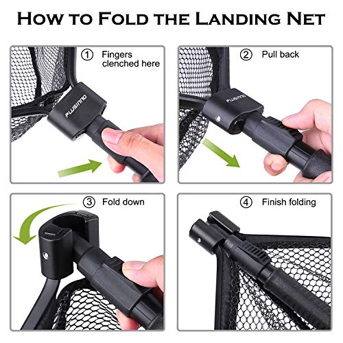 PLUSINNO Fly Fishing Net, Bass Trout Landing Net, Folding Fishing Nets